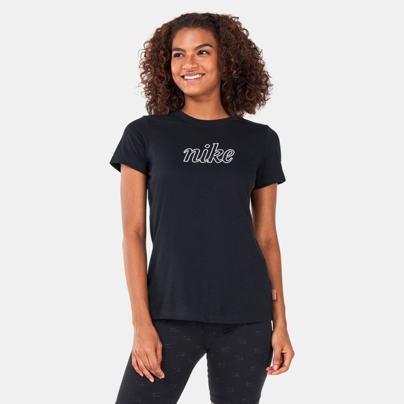 Women's The Nike Tee Icon Clash Black & White Short Sleeve Tee. Size L - Picture 8 of 9